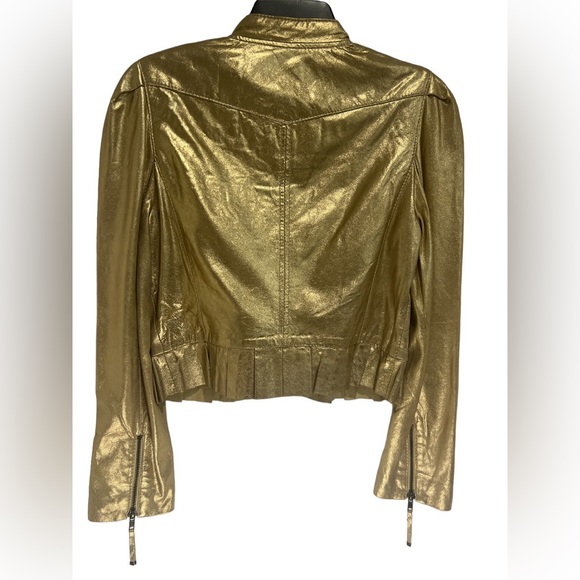 Juicy Couture Leather Gold Jacket - Picture 3 of 6